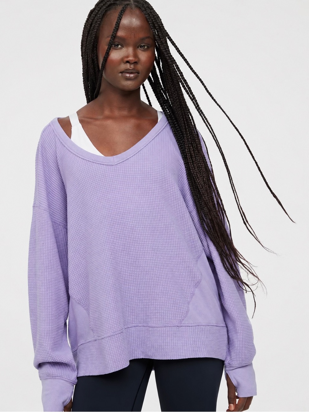 OFFLINE by Aerie Breathtaking Oversized Waffle Knit Long Sleeve Top